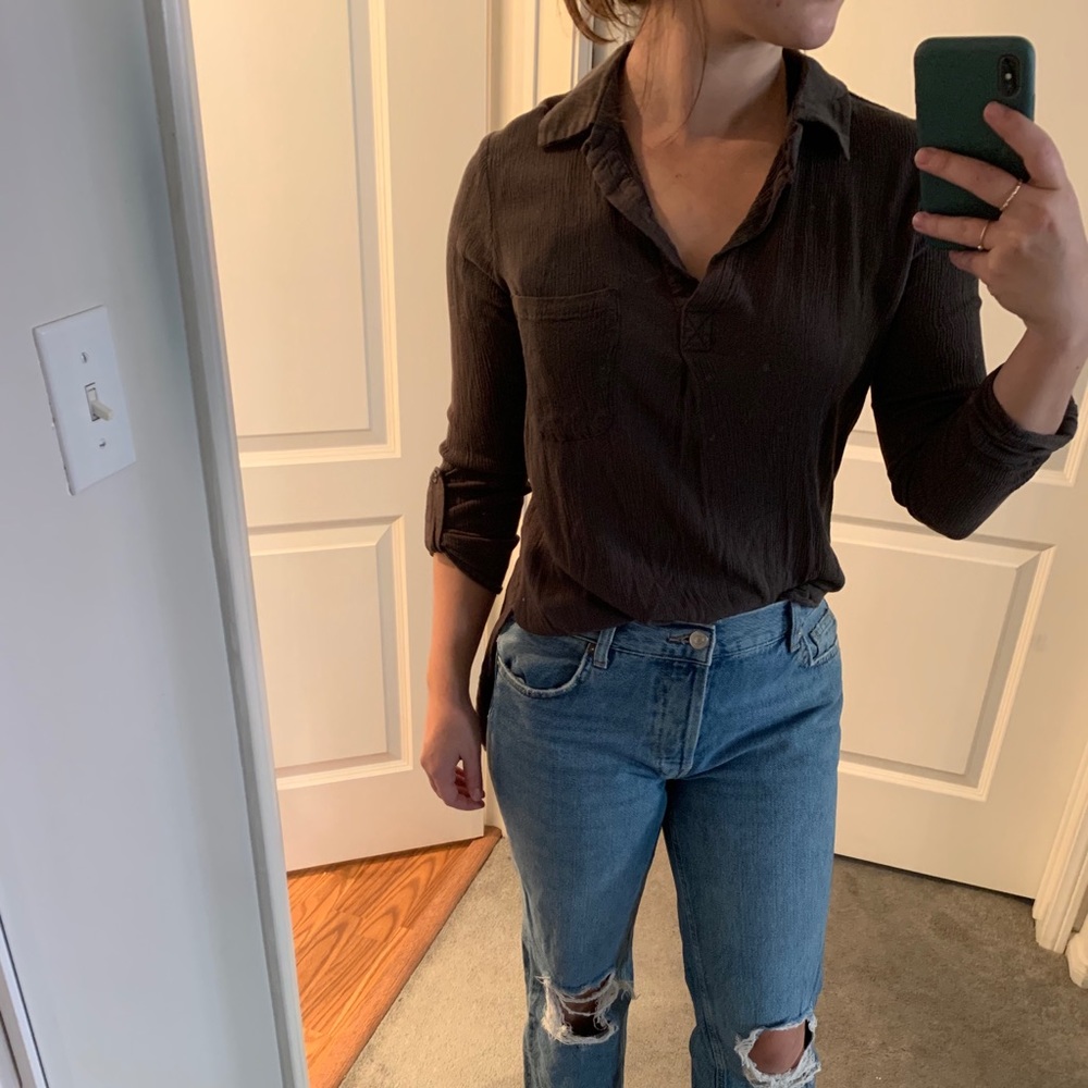 Olive Green Collar shirt